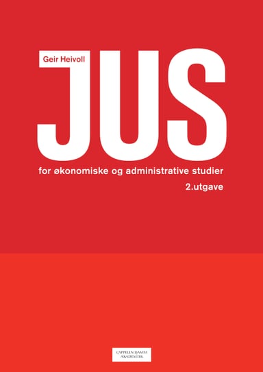 Omslag av "Jus for økonomiske og administrative studier"