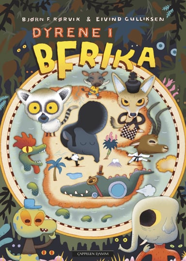 Omslag av "Dyrene i Bfrika"