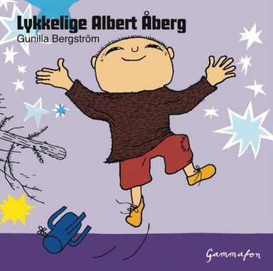 Omslag av "Lykkelige Albert Åberg"