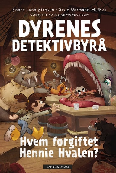 Omslag av "Dyrenes Detektivbyrå: Hvem forgiftet Hennie Hvalen?"