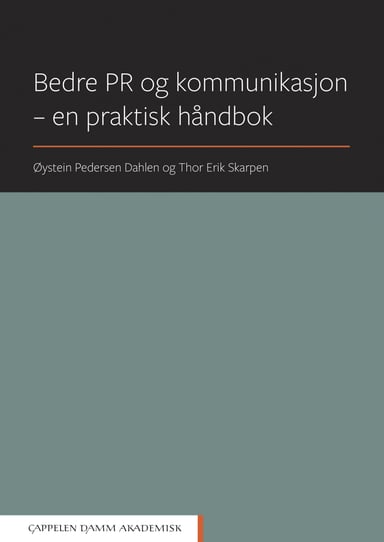 Omslag av "Bedre PR og kommunikasjon - en praktisk håndbok"