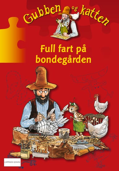 Omslag av "Gubben og katten. Full fart på bondegården"