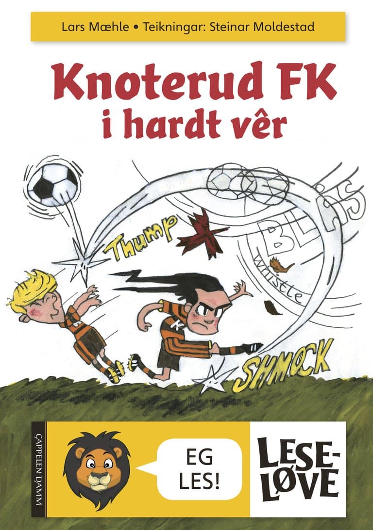 Omslag Leseløve - Knoterud FK i hardt vêr av Lars Mæhle (Innbundet)