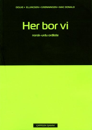 Omslag av "Her bor vi Norsk-urdu ordliste"