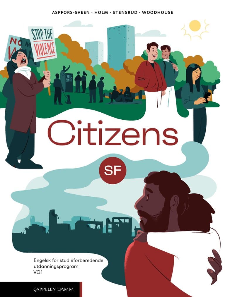 Omslag Citizens SF vg1 (2025) av Therese Holm, Monica Opøien Stensrud, David Woodhouse og Ingeborg Aspfors-Sveen (Innbundet)
