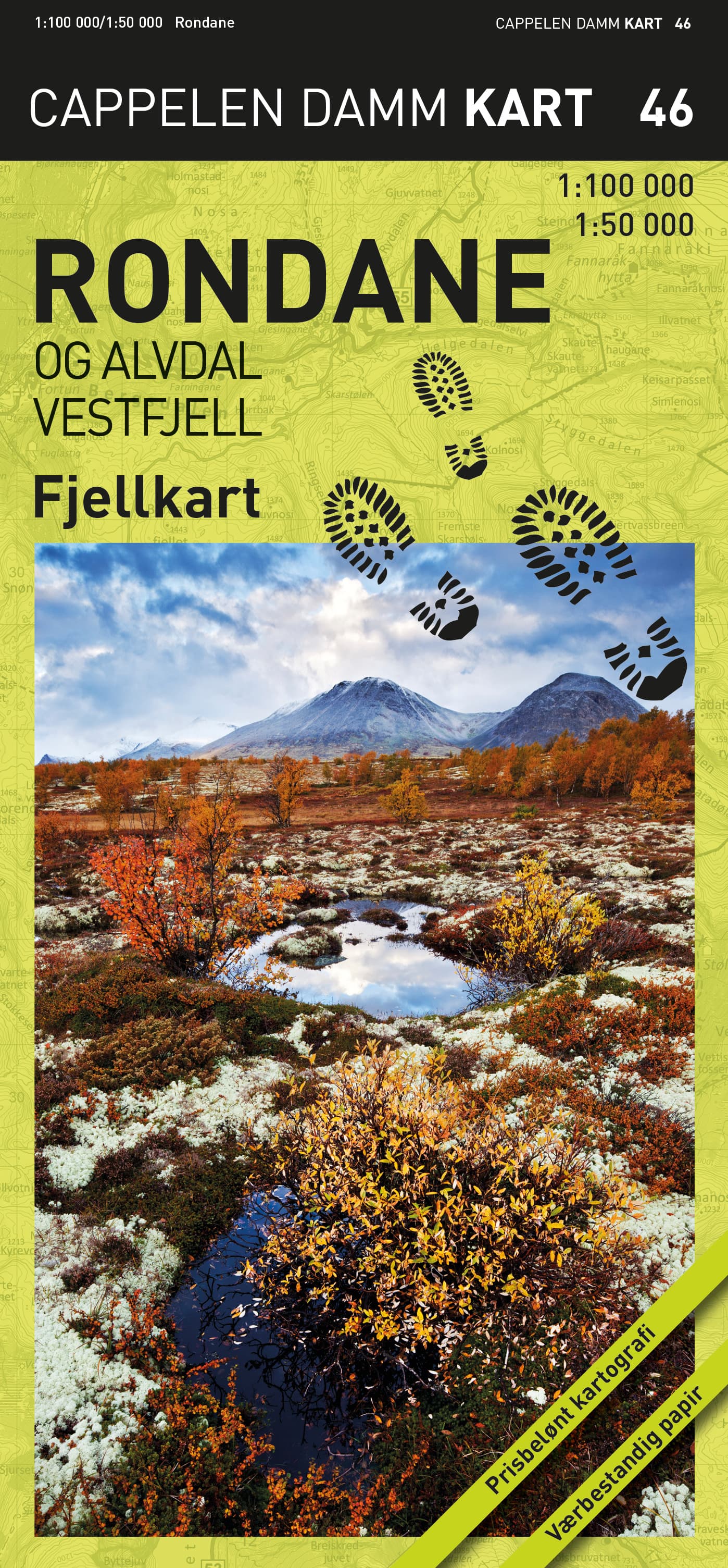Omslag Rondane fjellkart (CK 46) av Cappelen Damm Kart (Kart)
