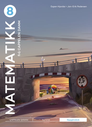 Omslag av "Matematikk 8 frå Cappelen Damm Oppgåvebok"