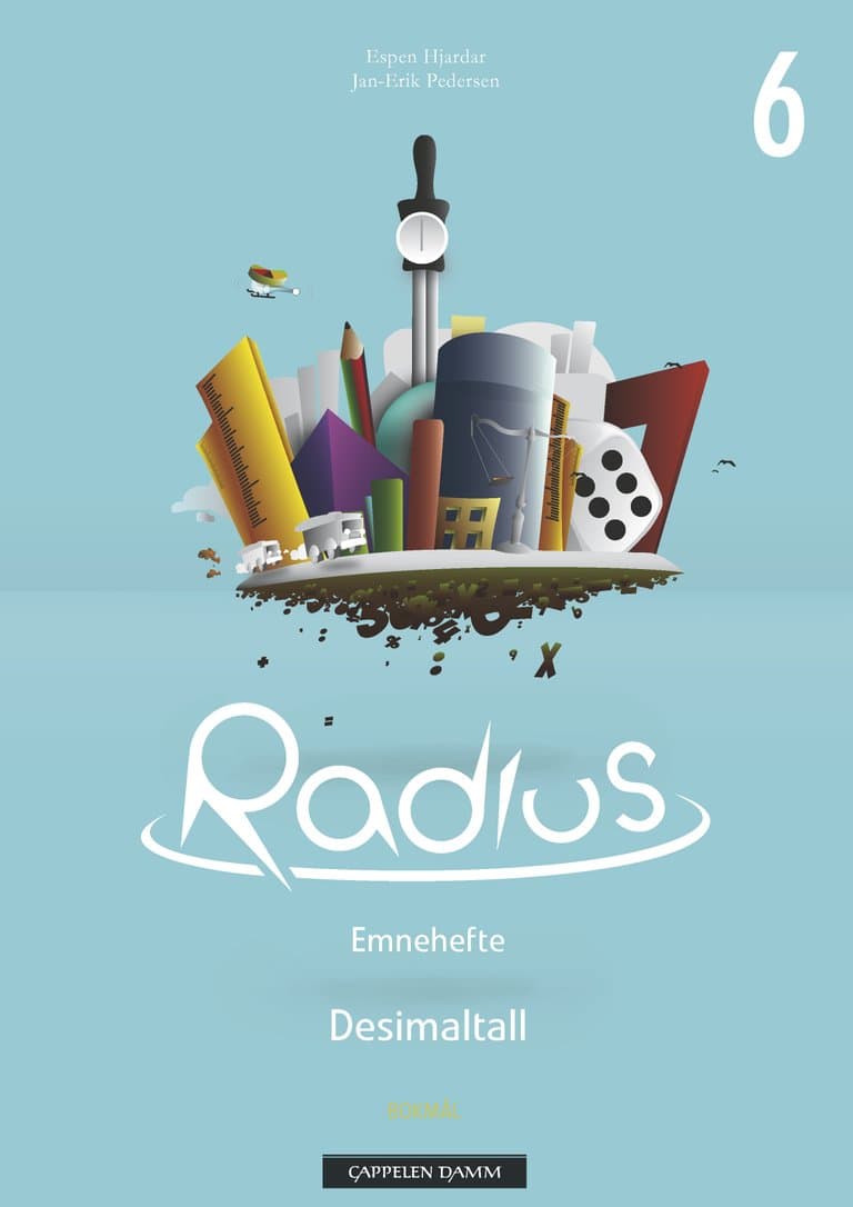 Omslag Radius Emnehefte 6 Desimaltall av Espen Hjardar og Jan-Erik Pedersen (Heftet)