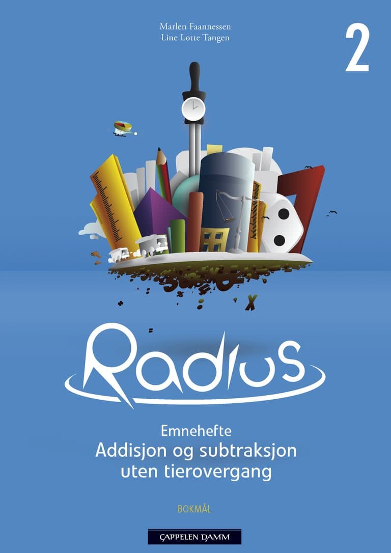 Omslag Radius Emnehefte 2 Addisjon og subtraksjon uten tierovergang av Marlen Faannessen og Line Lotte Tangen (Heftet)