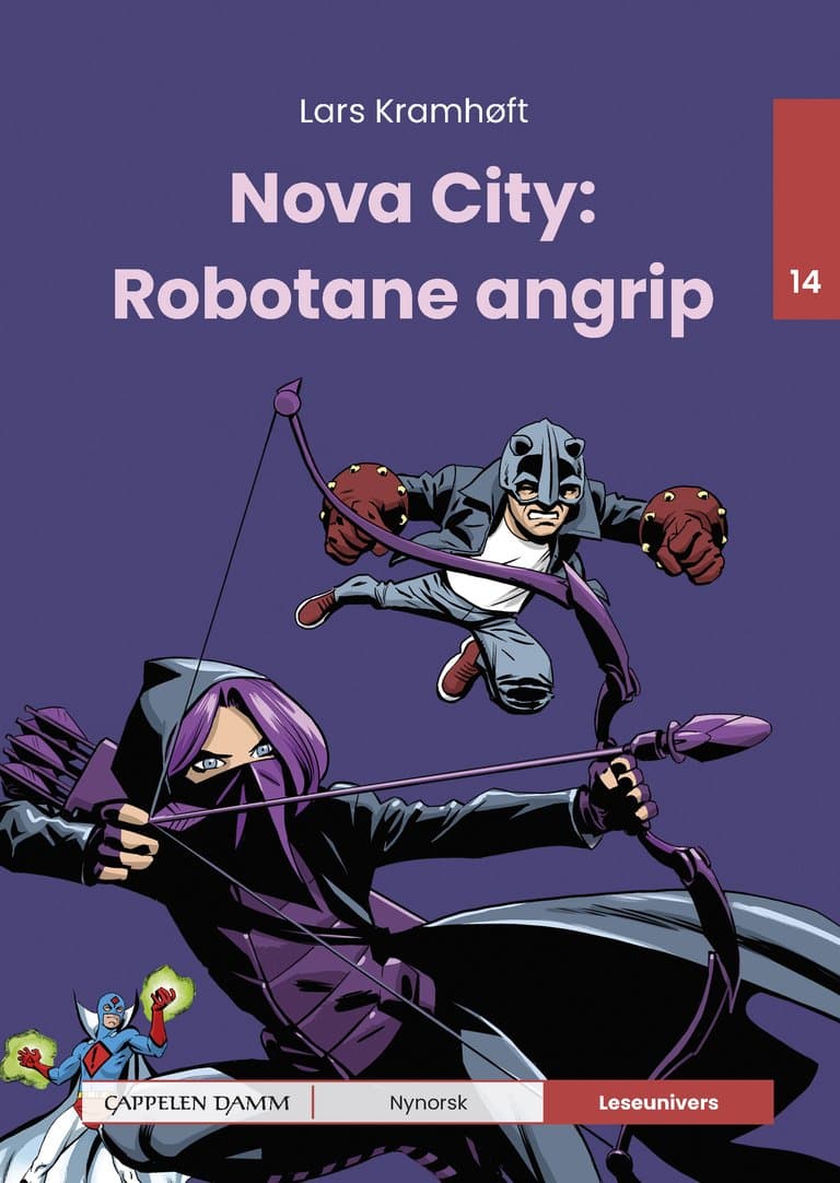Omslag Leseunivers 14: Nova City: Robotane angrip av Lars Kramhøft (Innbundet)