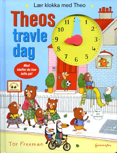 Omslag av "Theos travle dag. Klokkebok"