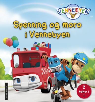 Omslag av "Spenning og moro i Vennebyen - 2 bøker i 1"