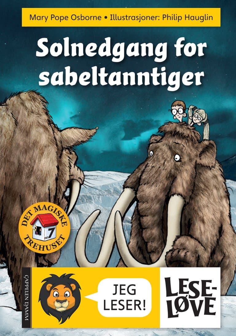 Omslag Leseløve - Solnedgang for sabeltanntiger av Mary Pope Osborne (Innbundet)