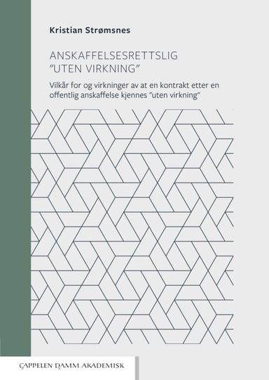 Omslag av "Anskaffelsesrettslig "uten virkning""