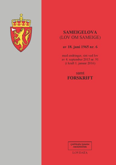 Omslag av "Sameigelova m/forskrift"