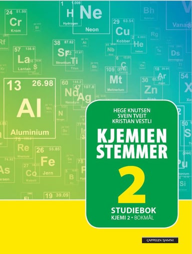 Omslag av "Kjemien stemmer Kjemi 2 Studiebok (2019)"