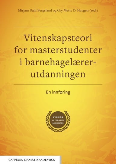 Omslag av "Vitenskapsteori for masterstudenter i barnehagelærerutdanningen"