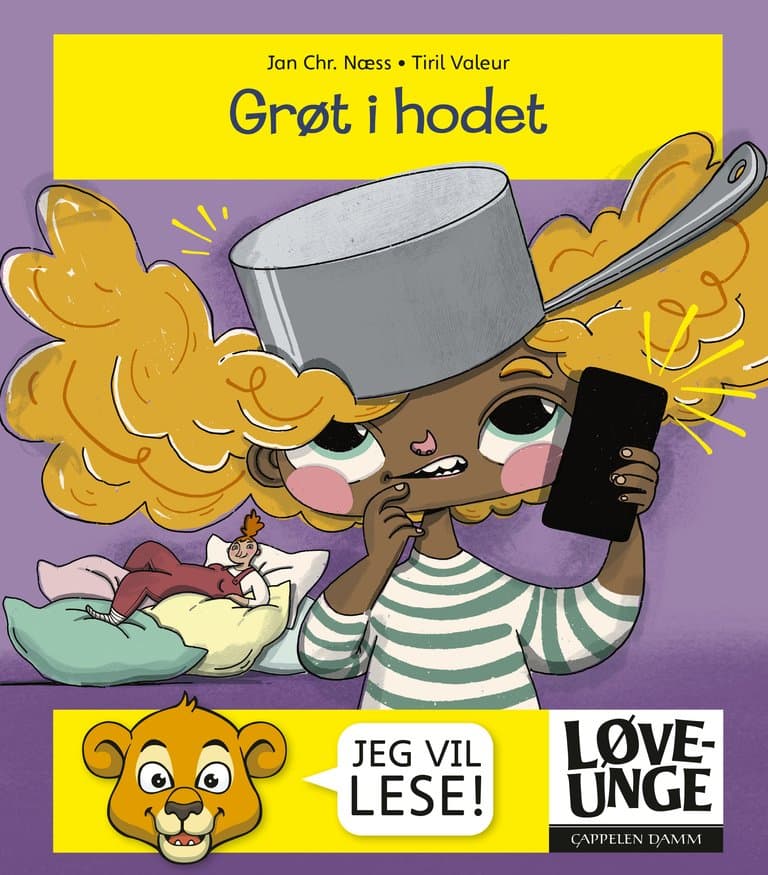 Omslag Løveunge - Grøt i hodet av Jan Chr. Næss (Innbundet)