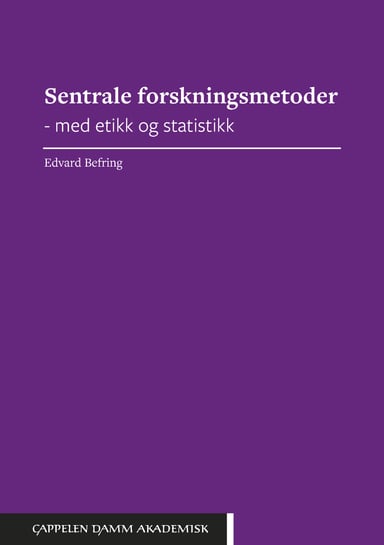 Omslag av "Sentrale forskningsmetoder"