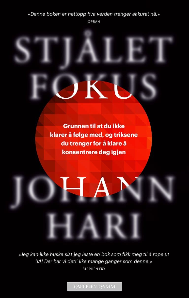 Omslag Stjålet fokus av Johann Hari (Innbundet)
