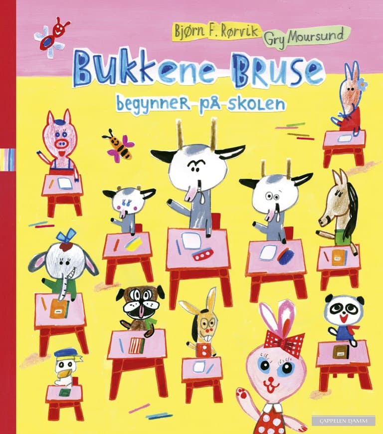 Omslag Bukkene Bruse begynner på skolen av Bjørn F. Rørvik og Gry Moursund (Ebok)
