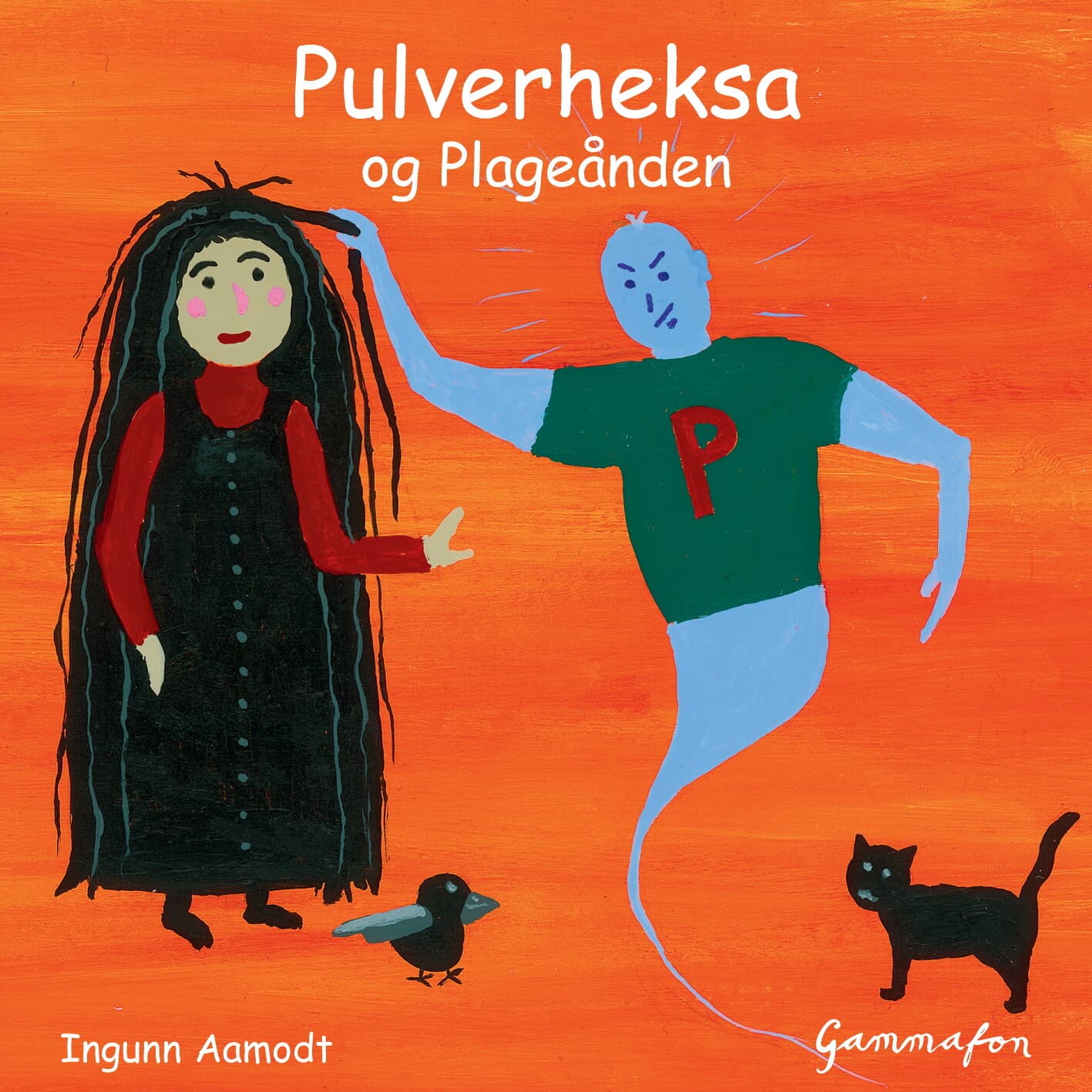 Omslag Pulverheksa og Plageånden av Ingunn Aamodt (Lydbok)