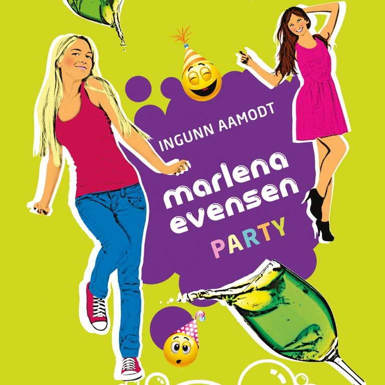 Omslag Marlena Evensen: PARTY! av Ingunn Aamodt (Lydbok)