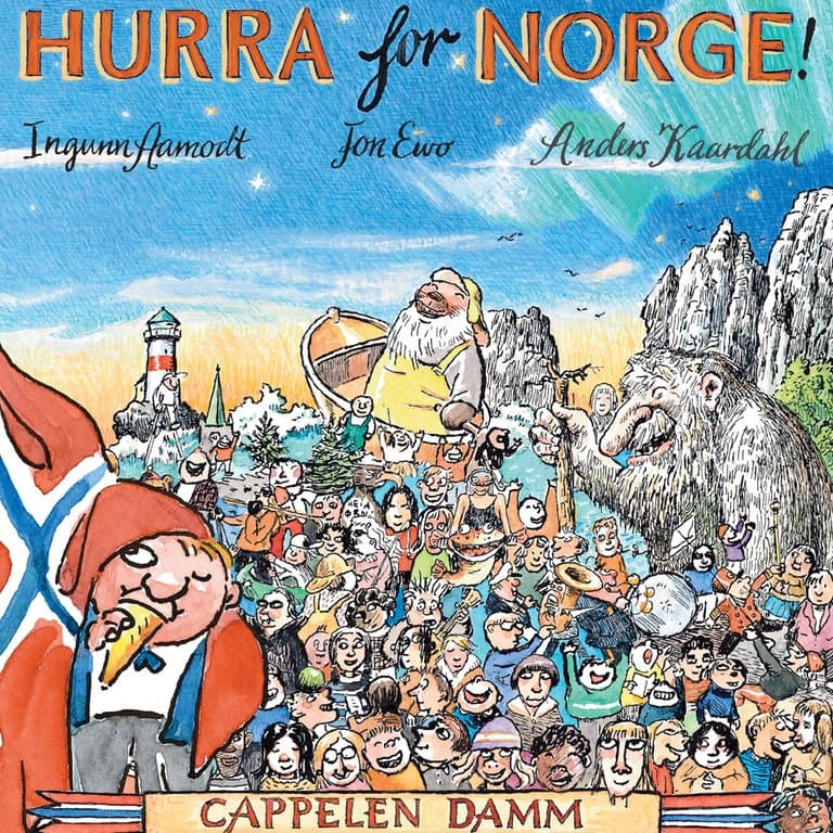 Omslag Hurra for Norge! av Jon Ewo og Ingunn Aamodt (Lydbok)