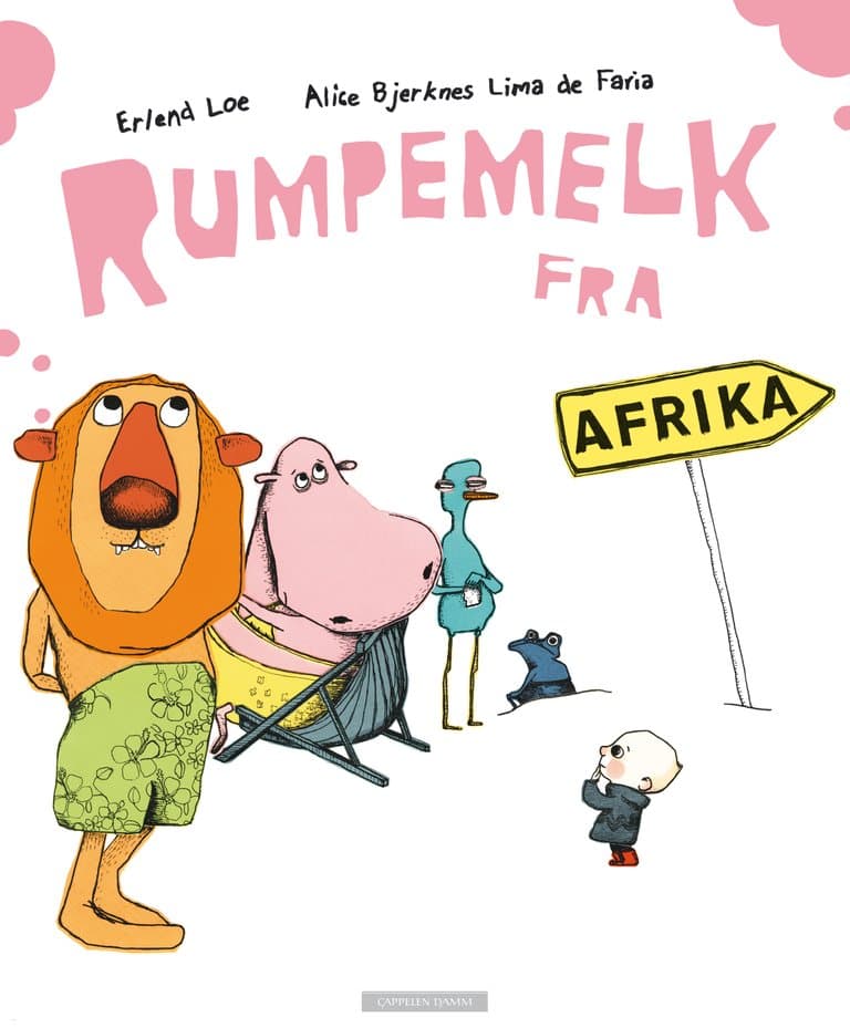 Omslag Rumpemelk fra Afrika av Erlend Loe og Alice Bjerknes Lima De Faria (Innbundet)
