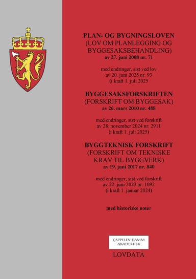 Omslag av "Plan- og bygningsloven m/byggesaksforskrift og byggteknisk forskrift"
