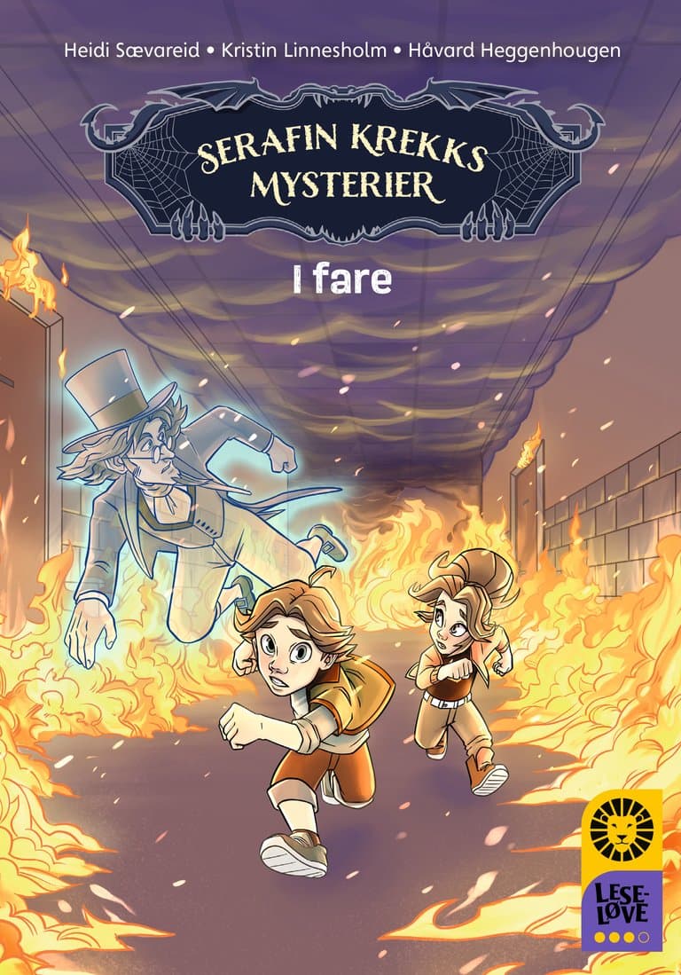 Omslag Leseløve nivå 3 - Serafin Krekks mysterier: I fare av Heidi Sævareid og Kristin Linnesholm (Ebok)