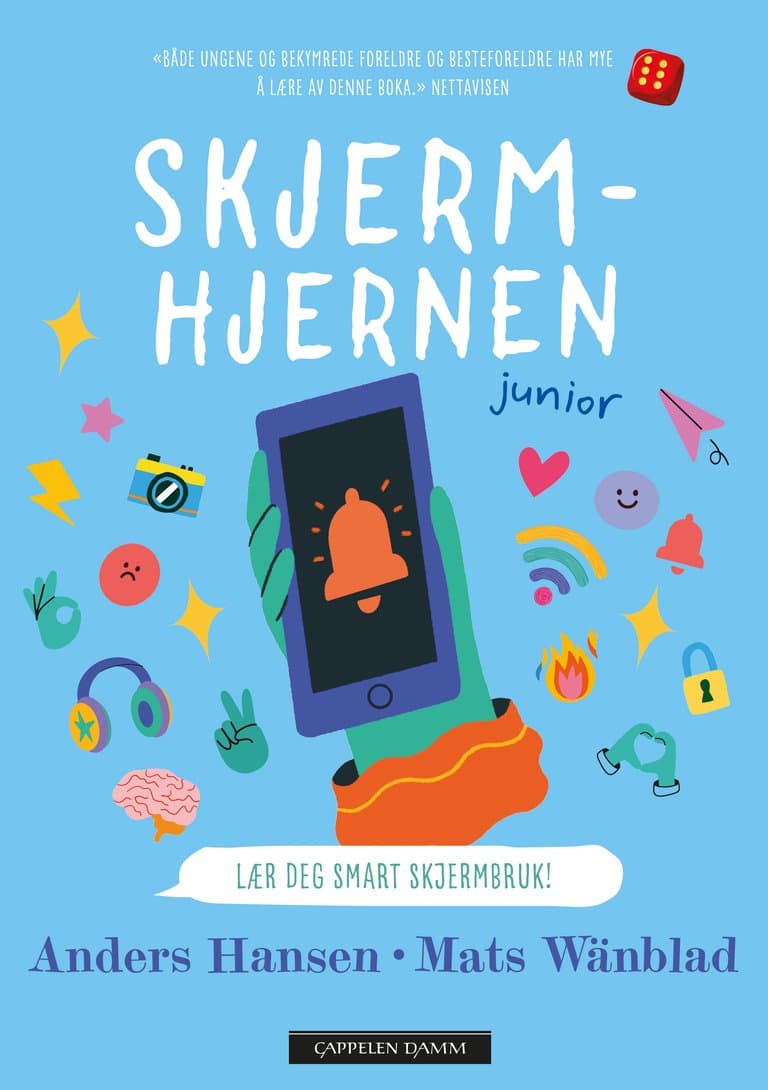 Omslag Skjermhjernen junior av Anders Hansen og Mats Wänblad (Heftet)
