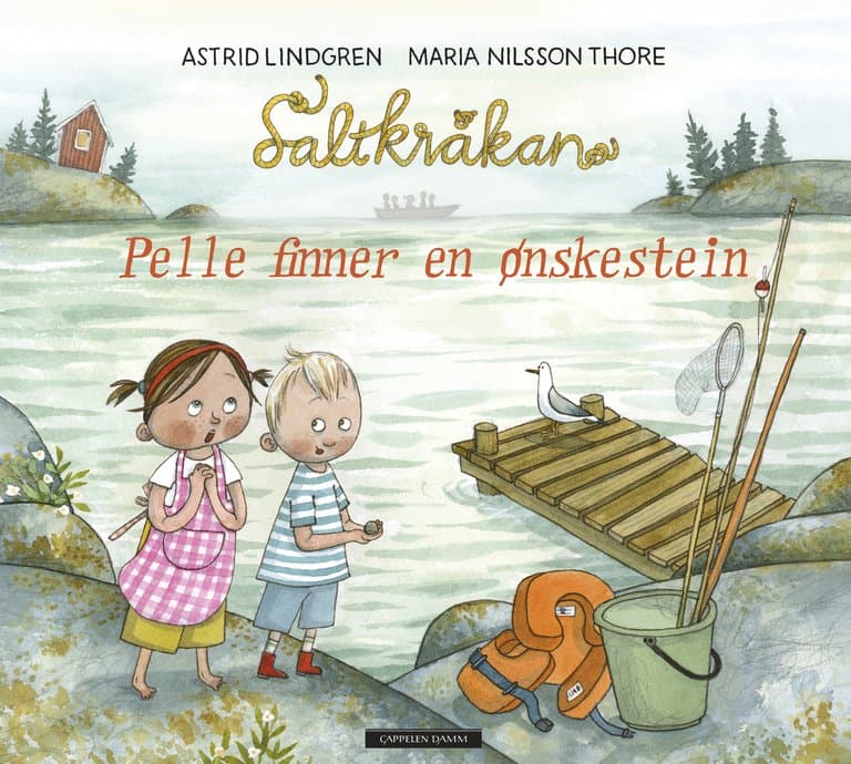 Omslag Saltkråkan - Pelle finner en ønskestein av Astrid Lindgren (Innbundet)