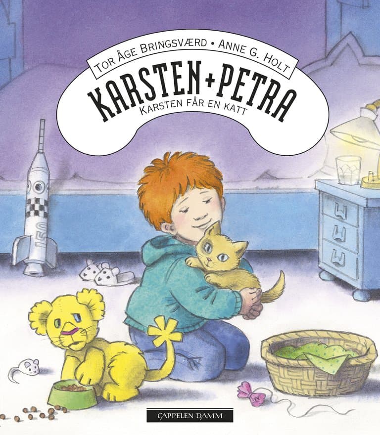 Omslag Karsten og Petra: Karsten får en katt av Tor Åge Bringsværd (Innbundet)