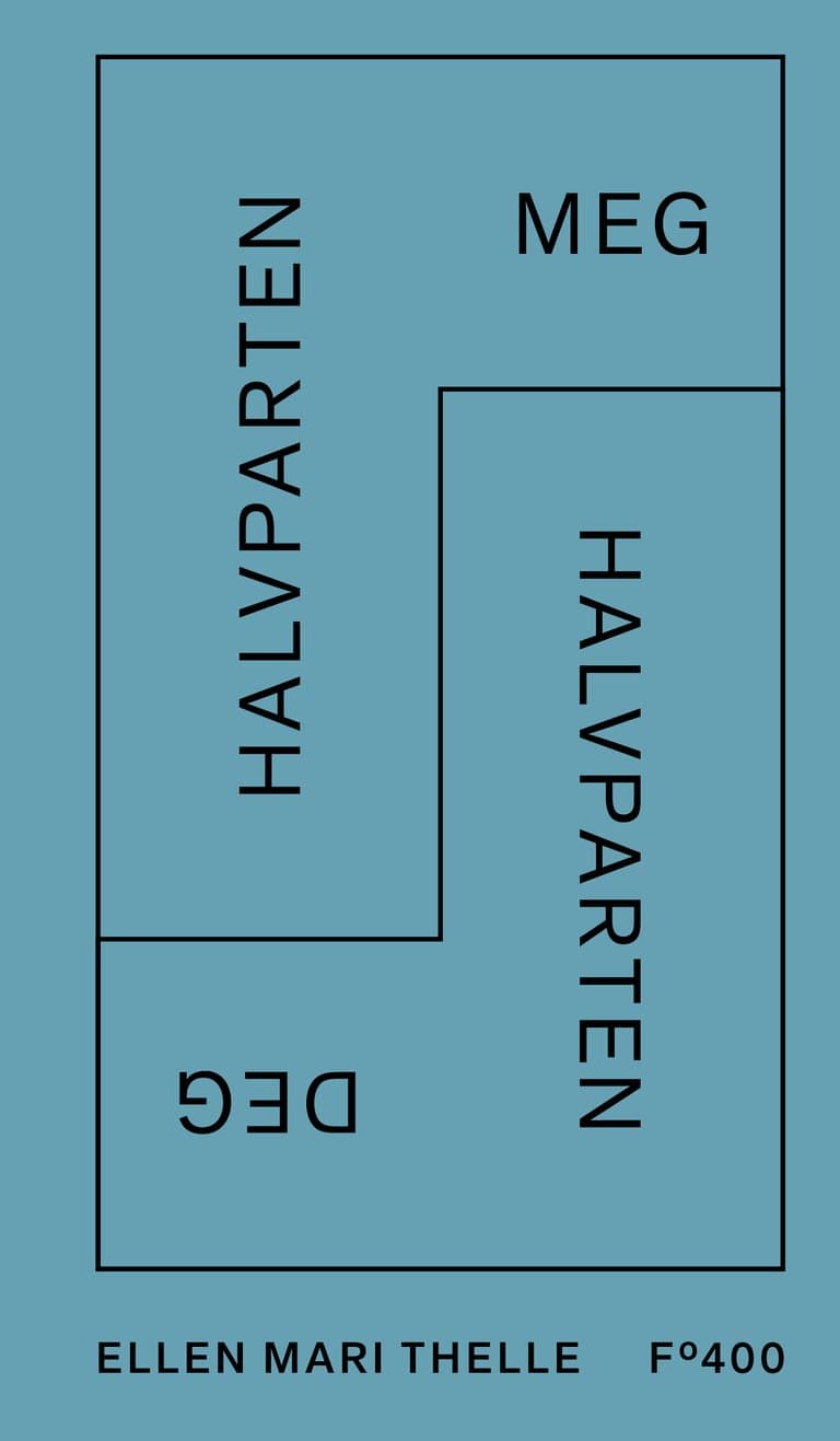 Omslag Halvparten meg, halvparten deg av Ellen Mari Thelle (Innbundet)