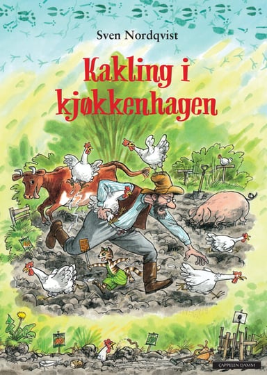 Omslag av "Gubben og katten - Kakling i kjøkkenhagen"