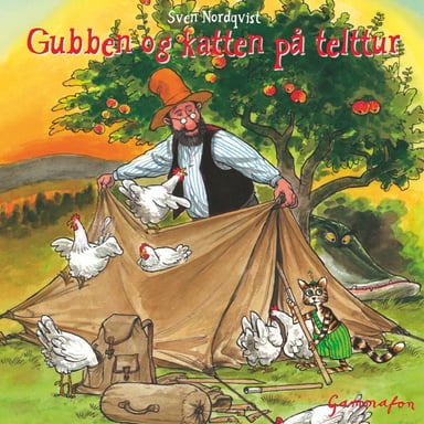 Omslag av "Gubben og katten på telttur"