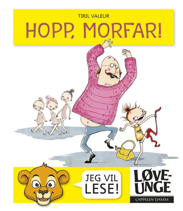 Omslag Løveunge - Hopp, morfar! av Tiril Valeur (Innbundet)