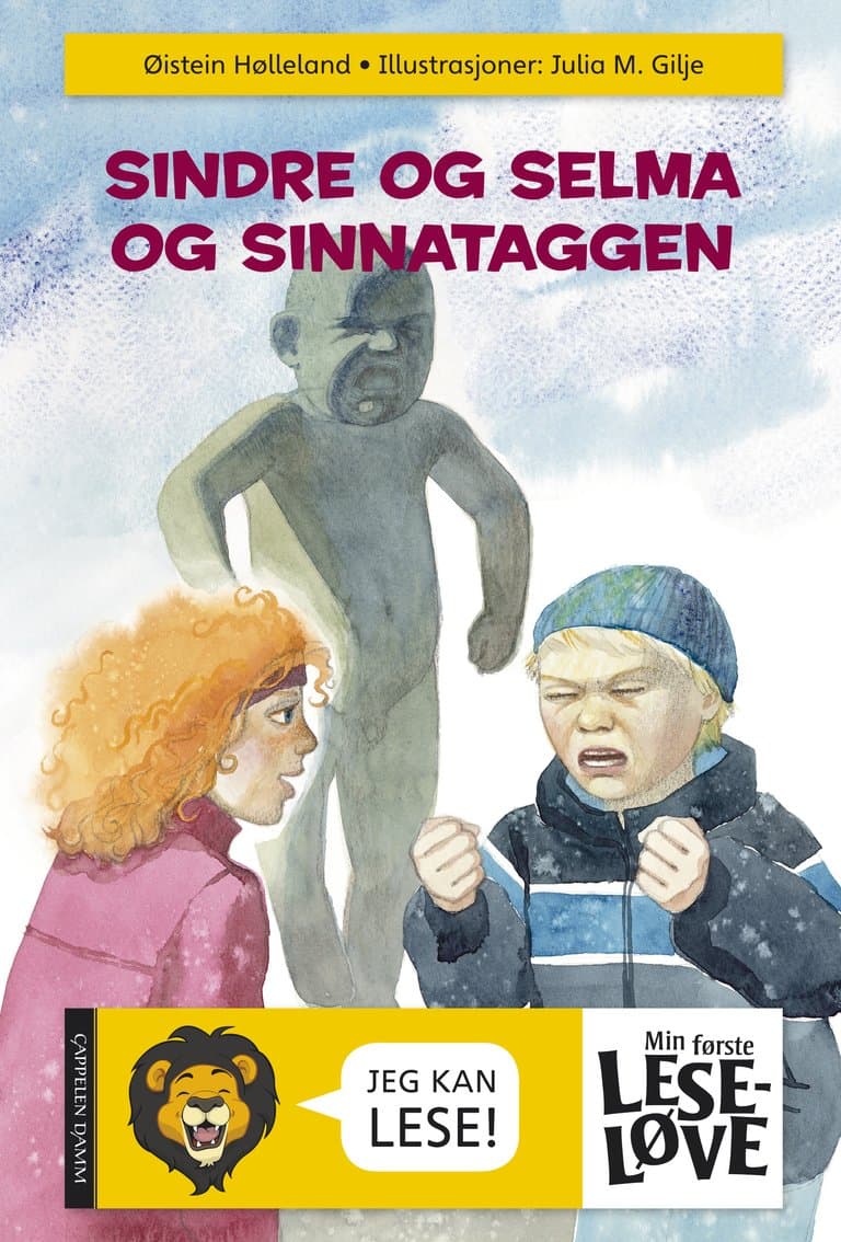 Omslag Min første leseløve - Sindre og Selma og Sinnataggen av Øistein Hølleland (Innbundet)