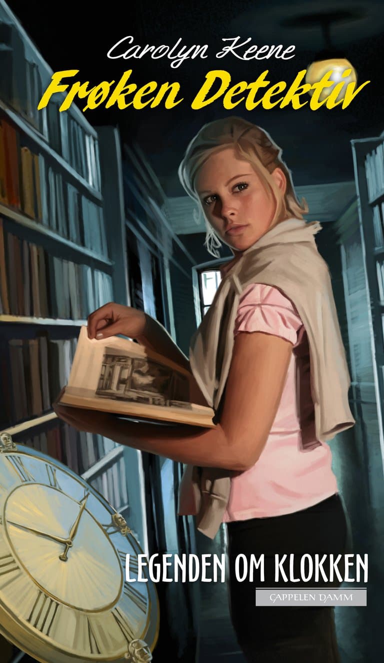Omslag Nye Frøken Detektiv 12: Legenden om klokken av Carolyn Keene (Innbundet)