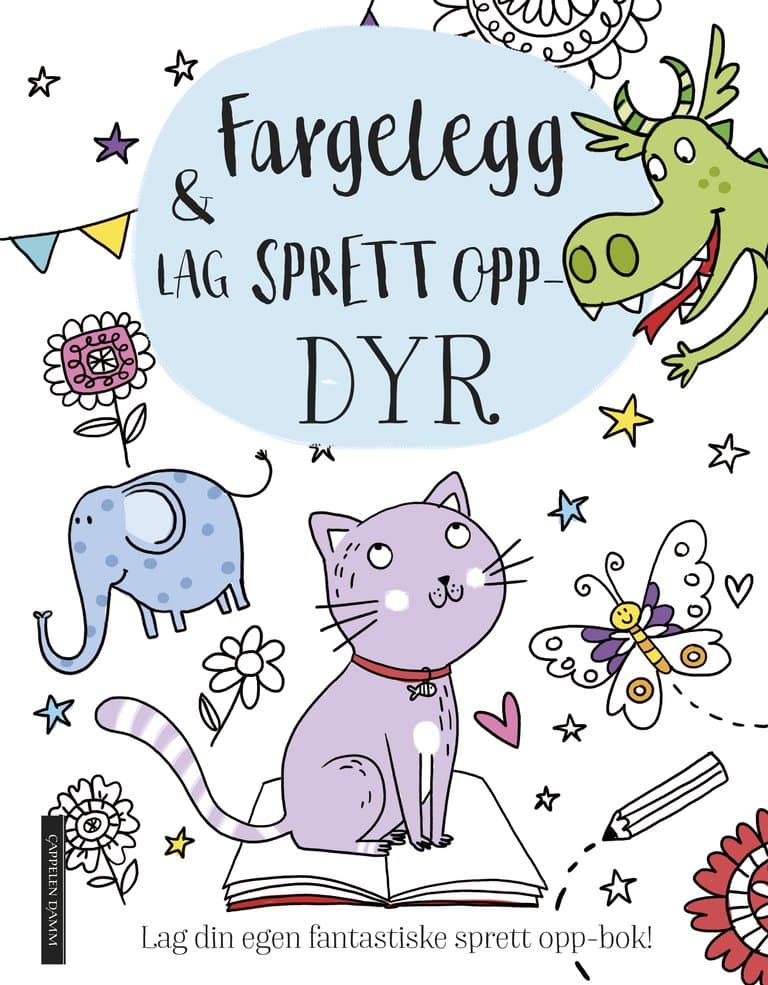 Omslag Fargelegg & lag sprett opp-dyr (Heftet)