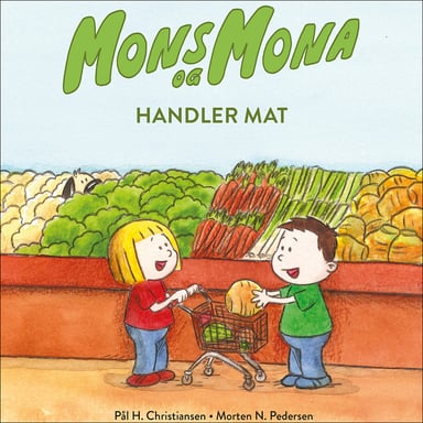 Omslag av "Mons og Mona handler mat"