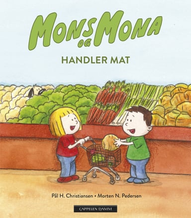 Omslag av "Mons og Mona handler mat"