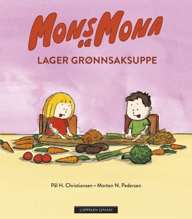 Omslag av "Mons og Mona lager grønnsaksuppe"