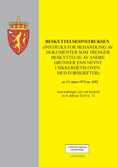 Omslag av "Beskyttelsesinstruksen"