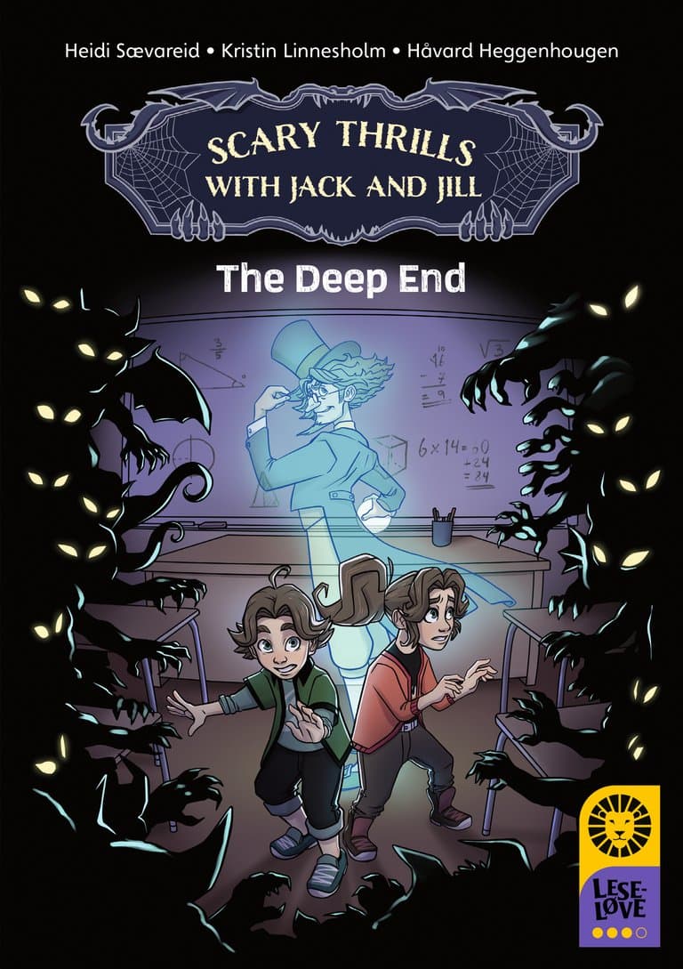 Omslag Leseløve nivå 3 Engelsk - Scary Thrills with Jack and Jill: The Deep End av Kristin Linnesholm og Heidi Sævareid (Innbundet)