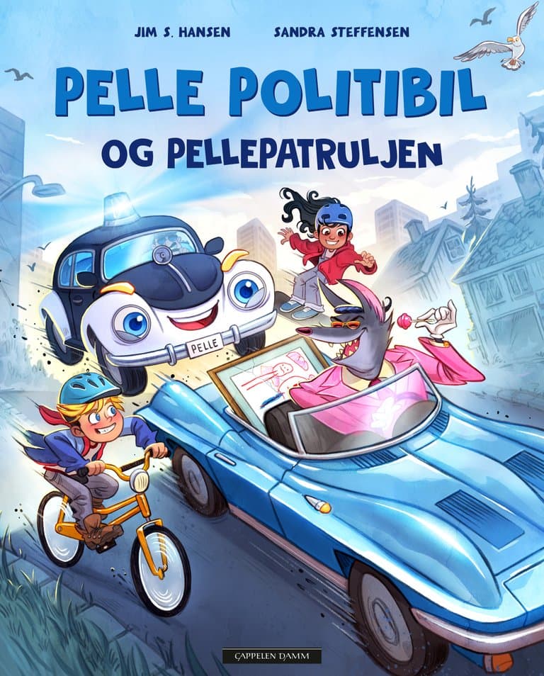 Omslag Pelle Politibil og Pellepatruljen av Jim Hansen (Innbundet)