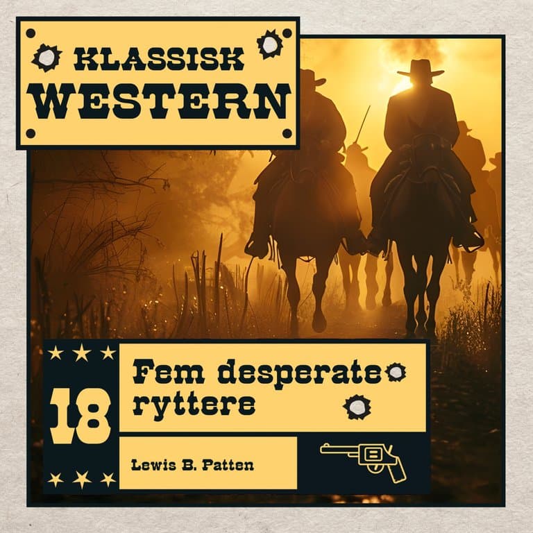 Omslag Fem desperate ryttere av Lewis B. Patten (Lydbok)