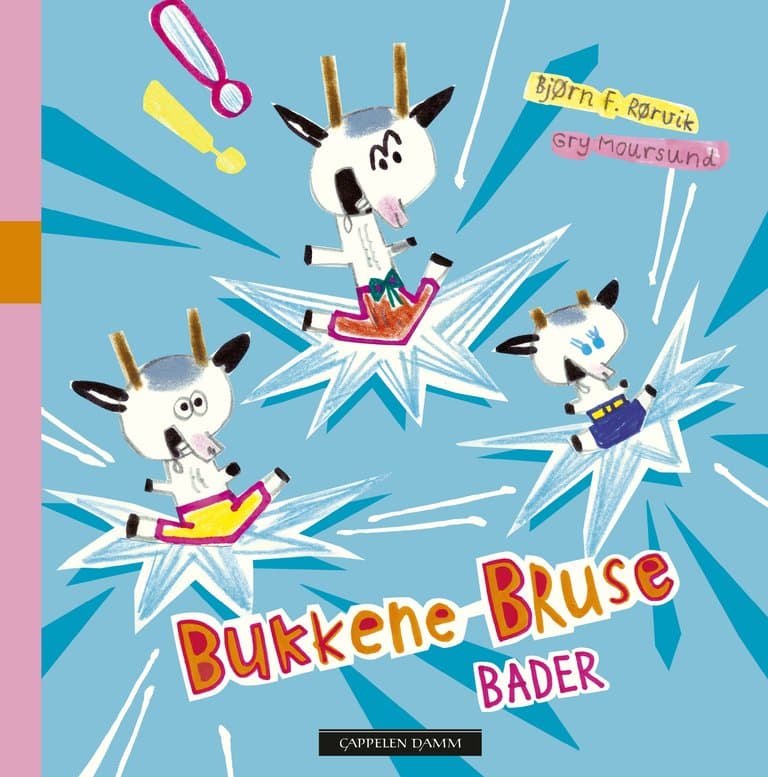 Omslag Bukkene Bruse bader av Bjørn F. Rørvik og Gry Moursund (Pappbok)