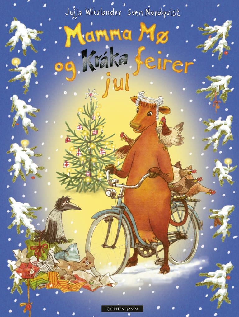 Omslag Mamma Mø og Kråka feirer jul av Jujja Wieslander og Sven Nordqvist (Innbundet)
